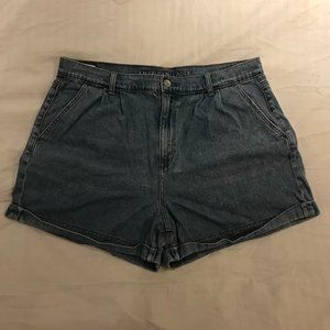 High-Waisted Paperbag Denim Shorts